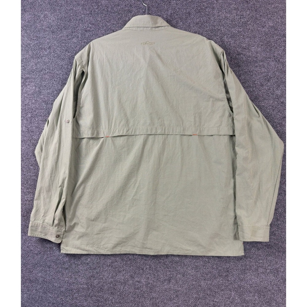 ORVIS Fishing Shirt Men XL Green White Long Sleeve Quick Dry‎ Vented Mesh Summer - Picture 5 of 9